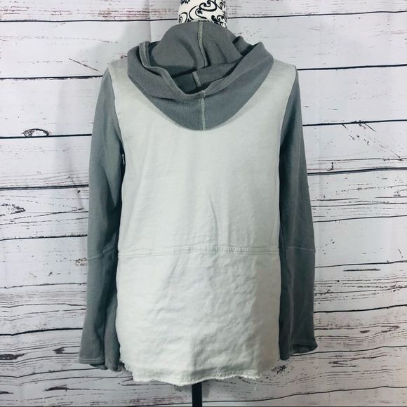 Free People Linen Cotton Drippy Asymmetrical Jacket Grey XS - Picture 9 of 14